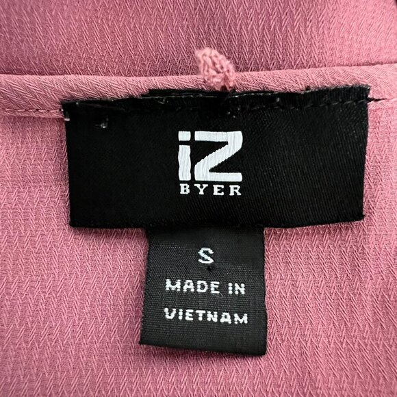 IZ Byer Womens V-Neck Ruffle Long Sleeve Pullover Mauve Blouse Small - Picture 8 of 9